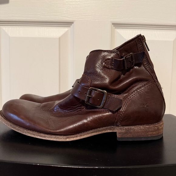 Frye Tyler Engineer Leather Harness Buckle Boots Size 10 - Picture 1 of 8